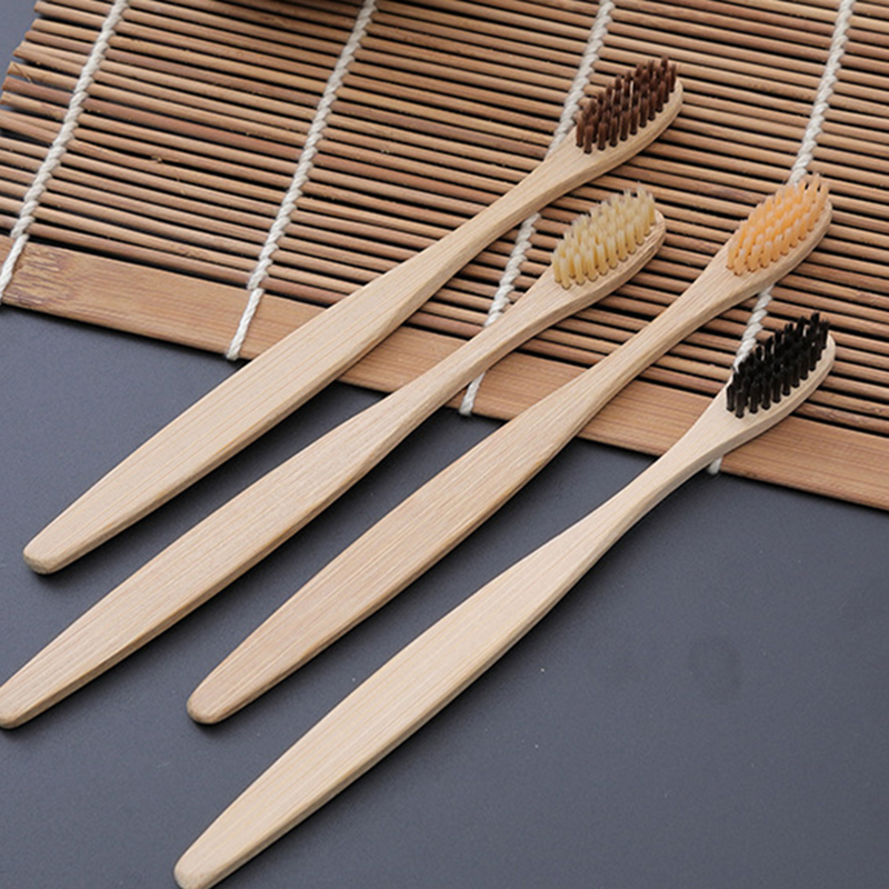 Персонализированная бамбуковая зубная щетка brosse a dent bambou био Радужная бамбуковая зубная щетка