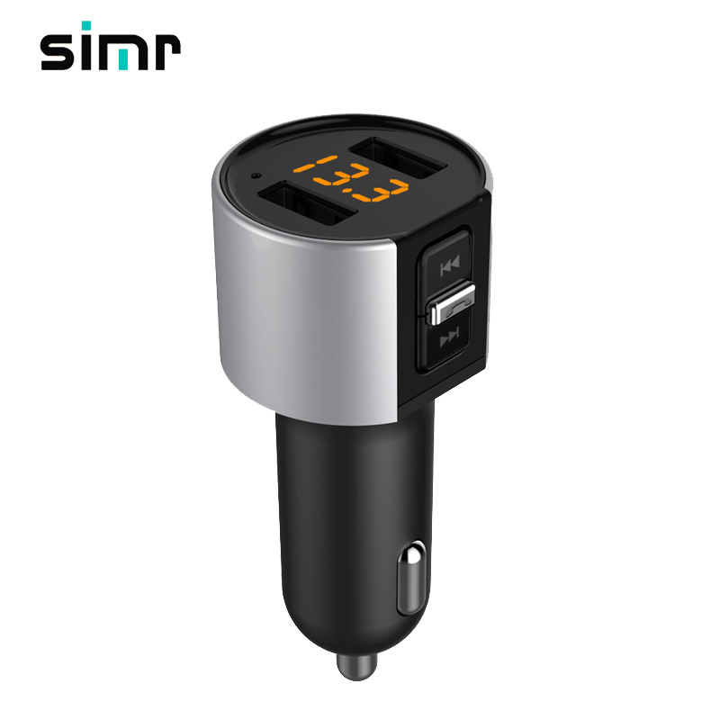 Simr 3.4A зарядное устройство для автомобиля с двумя портами USB Комплект MP3 плеер передатчик, автомобильный Hands-free автомобильный BT беспроводной FM передатчик