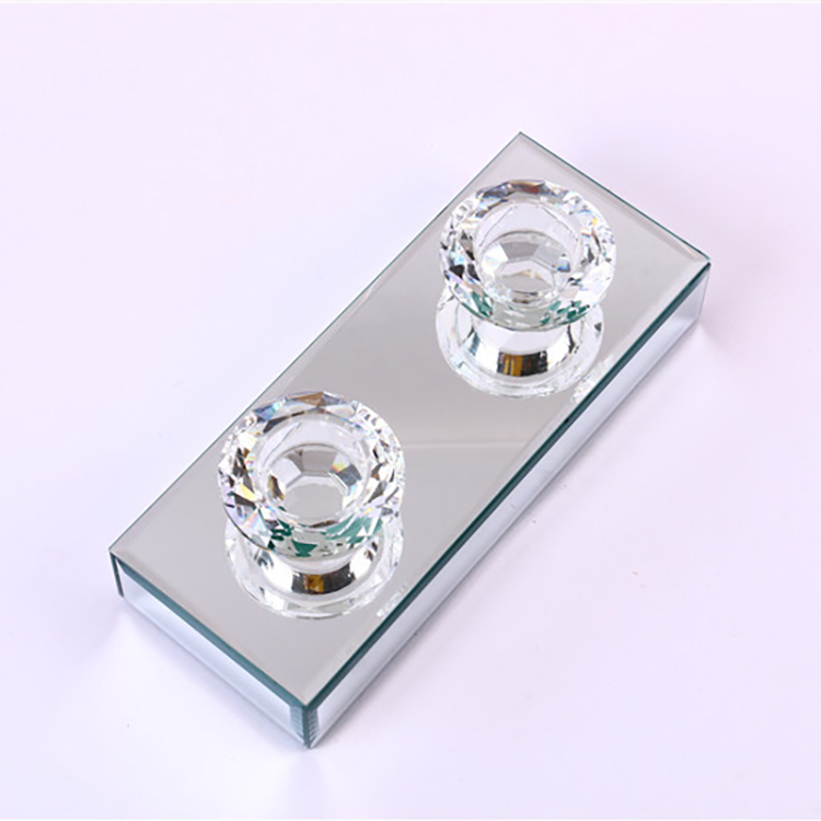 cheap small table glass mirror candle holders wholesale silver color