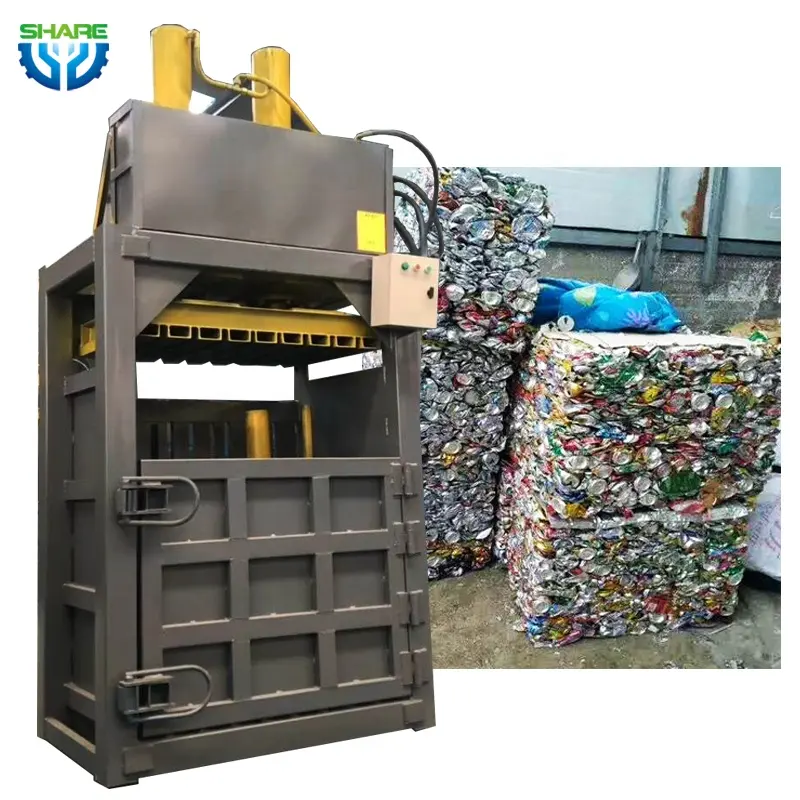 Rice Husk Waste Plastic Pet Square Straw Bale Pet Bottle Baler Machine Cardboard Baling Hydraulic Press Machine