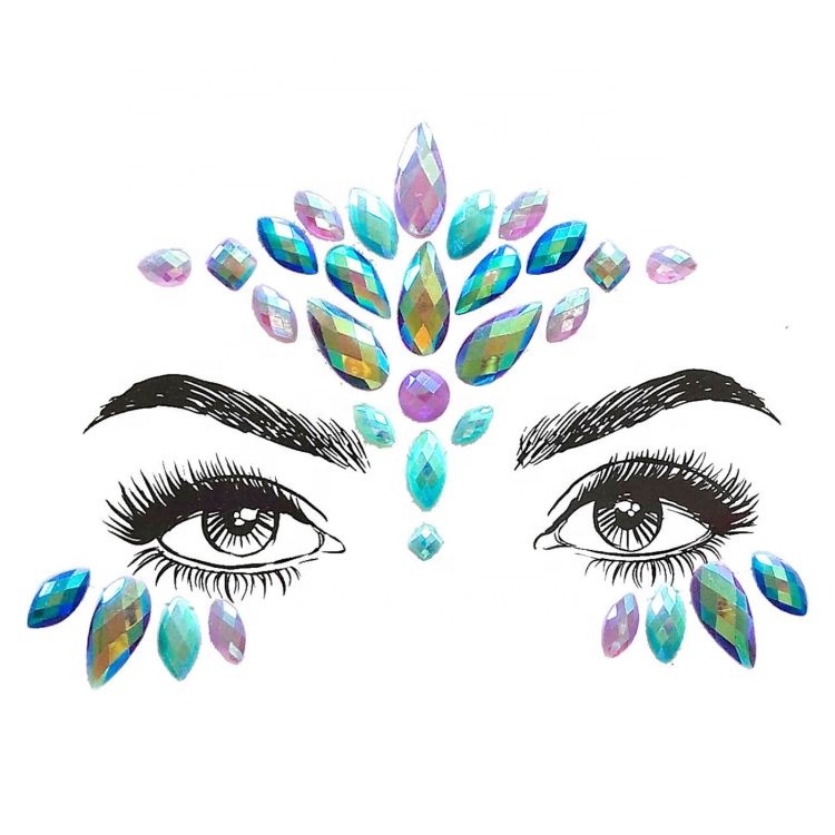 Halloween Eco-friendly Face Crystal Sticker Diamond Stickers Body Temporary Waterproof Tattoo Stickers