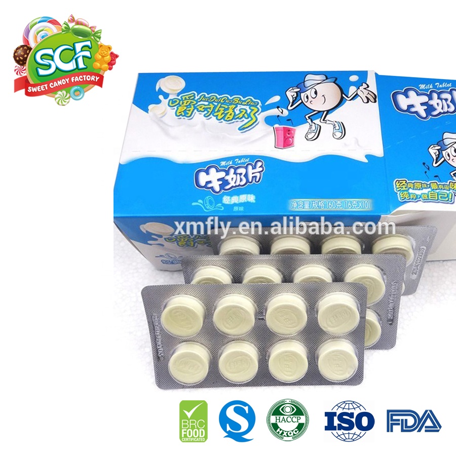 Wholesale Dry Milk Candy Tablet , Compressed Milk Tablet Candy