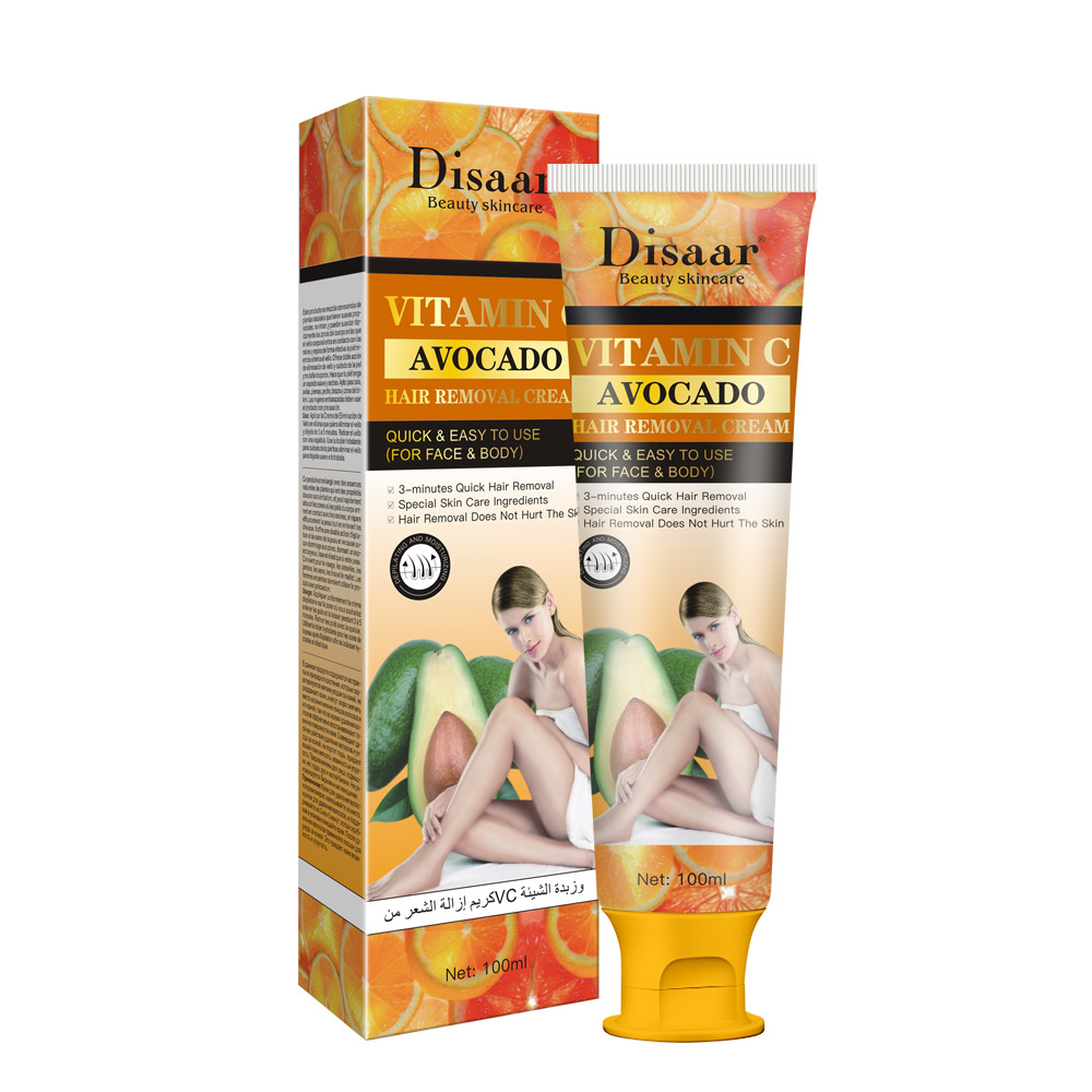 In Stock 100Ml Natural Ingredients Vc Shea Butte Hair Removal Cream Painess All Skin Face Hair Removal Cream