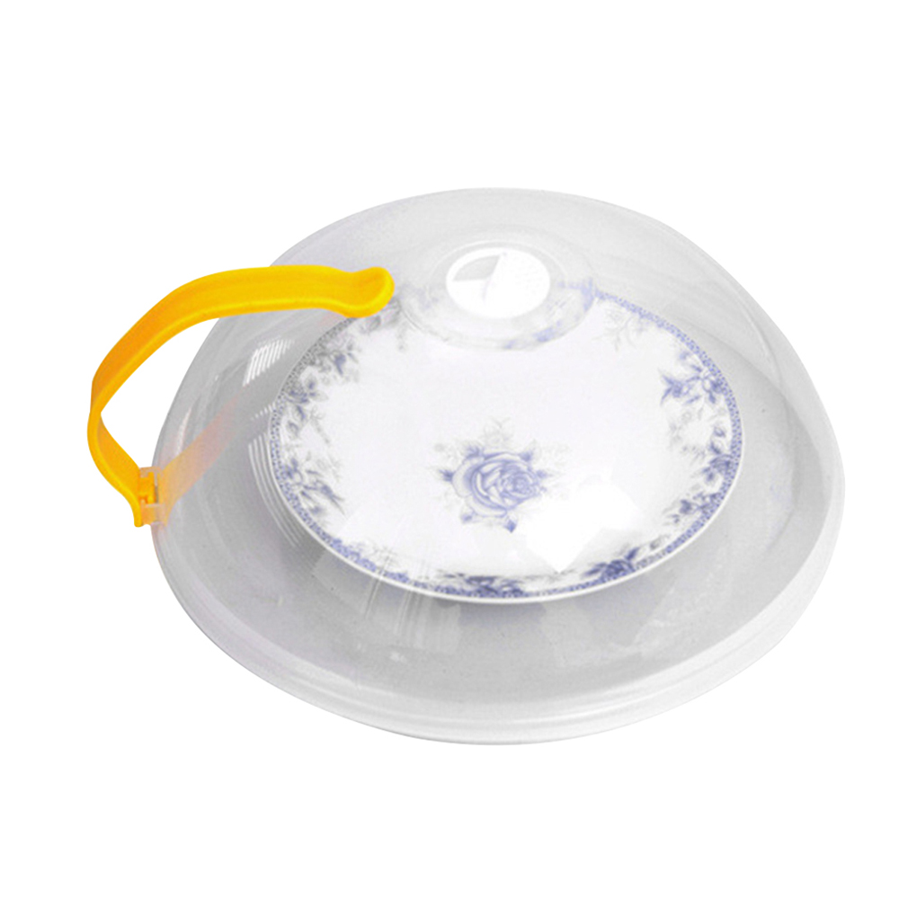dropshipping Food Cover Microwave Oven Dish Pan Lid Plate Stove Cover Cookware Lid Transparent Anti-Splash With Handle