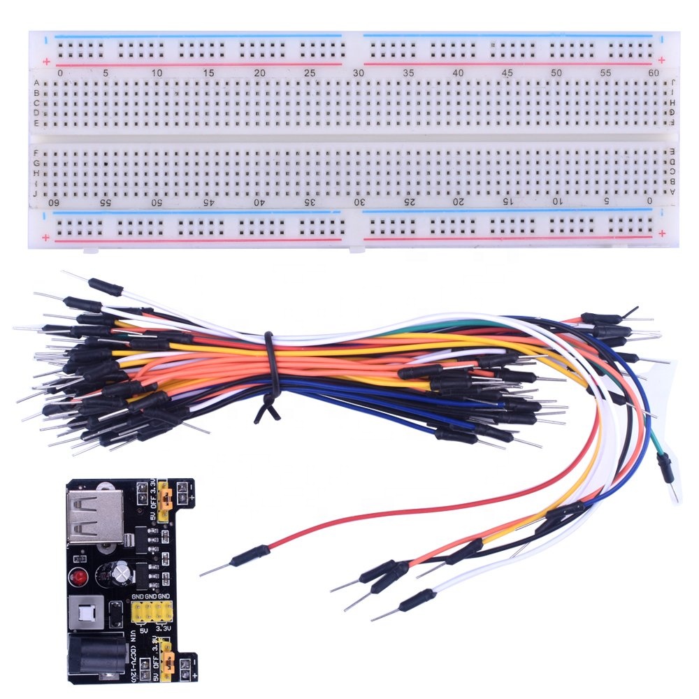 3,3 В/5 В MB102 Макет мощность модуль + MB-102 830 точек Solderless Прототип Хлеб доска комплект 65 гибкие перемычки провода
