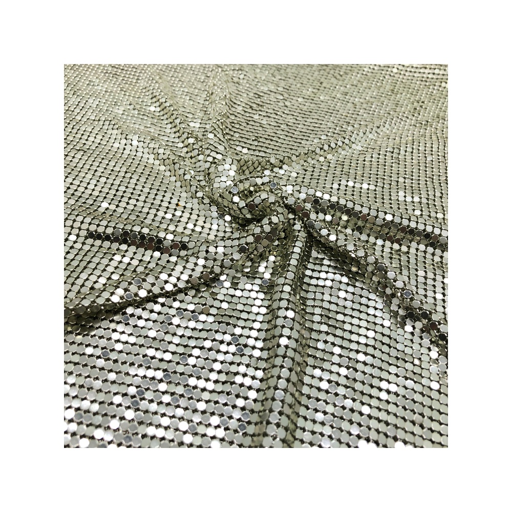 FC062 модные Shimmer металлик блесток Электроплита пистолет черный ткань алюминий Chainmail сетки для женщин костюмы