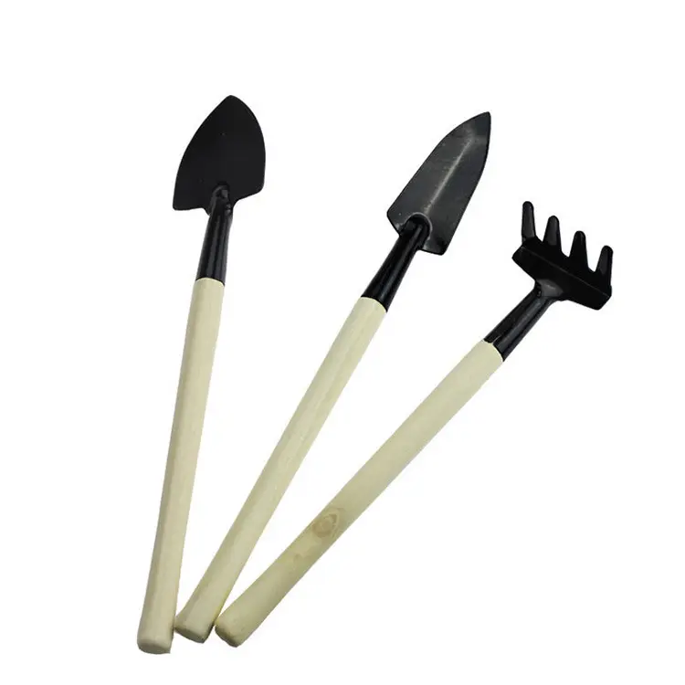 Набор инструментов для бонсай, 3 шт., деревянные ручки, набор инструментов для сада, для балкона, цветы в горшке, лопата для растений, грабли из трех предметов