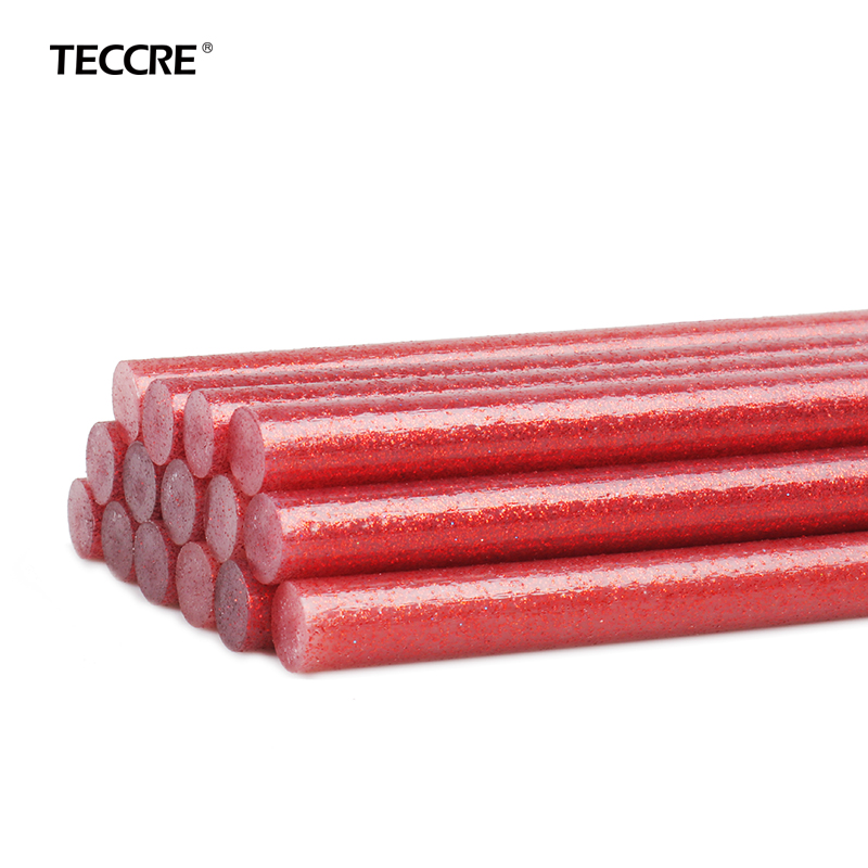 Teccre Low price custom flash melt multiple color hot glue stick Colored glitter powder hot melt glue stick