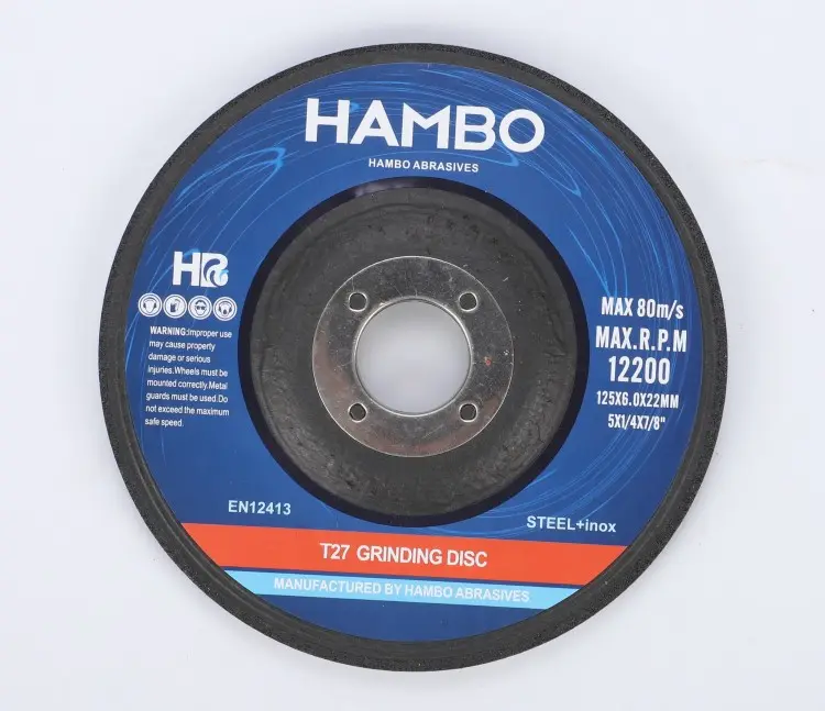 4" 100x6x22mm T27 resin bonded cutting disc specification for INOX