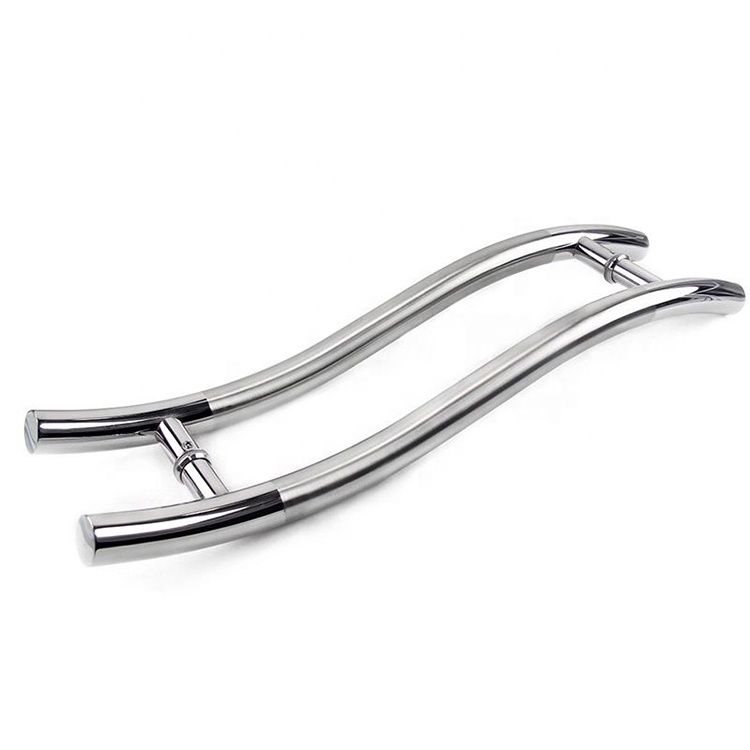 Factory Producers Arc Handle Hardware 304 Stainless Steel Push Pull S Shape Glass Door Handle