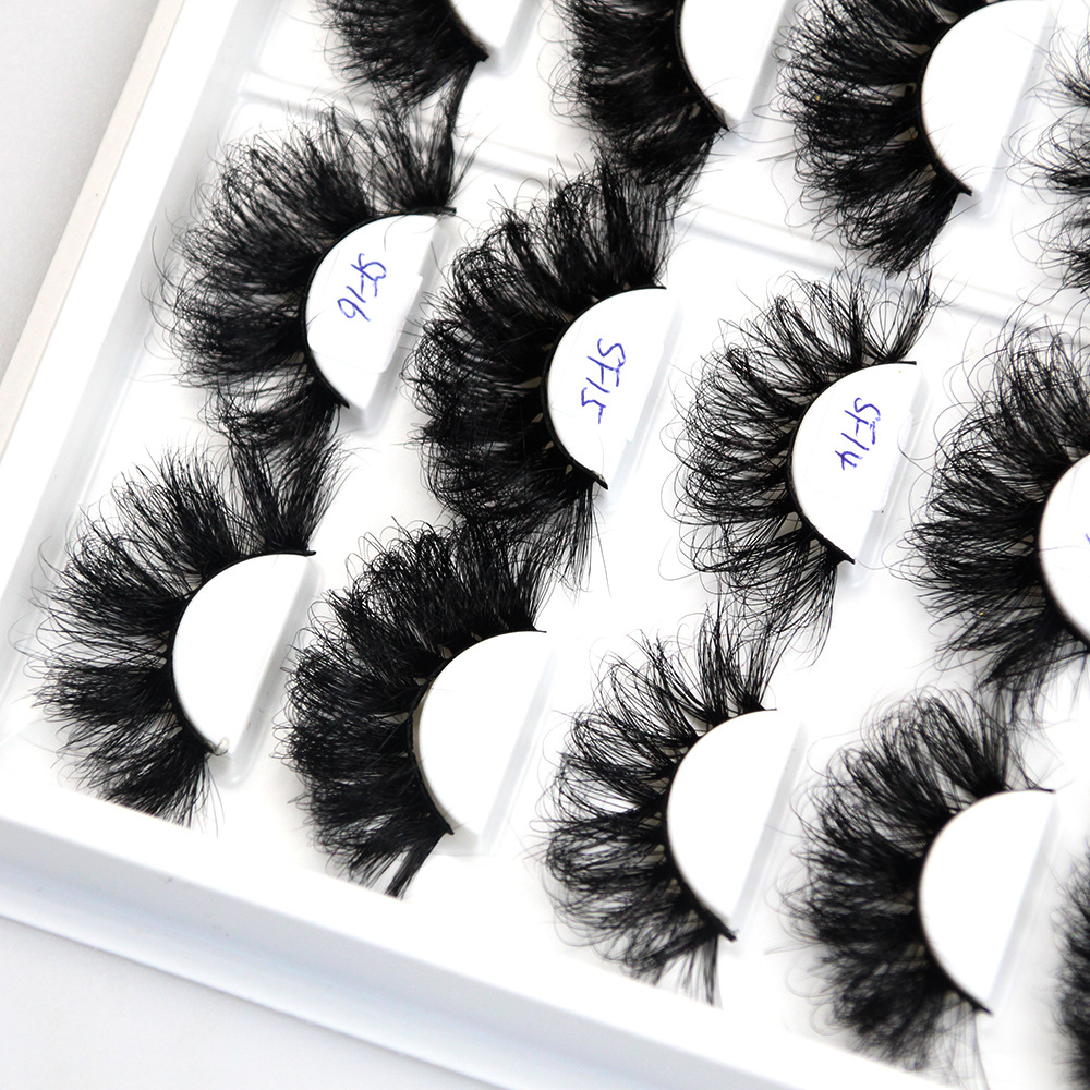 TKL Factory fashionable wholesale price hand made 25mm 3d mink fur thick real 25mm fluffy eyelashes