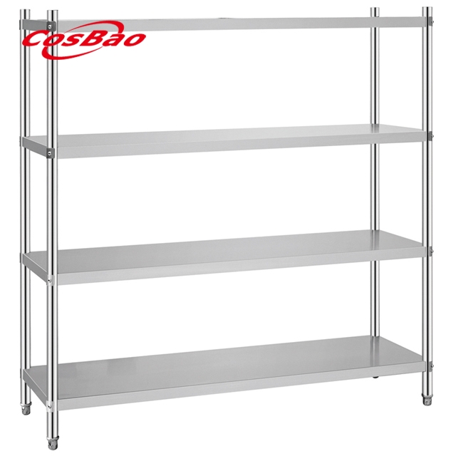 Foshan Factory Premium Steel Shelving Stainless Shelf / 4 Tiers Plate Rack / Warehouse Kitchen Storage Shelving Rack