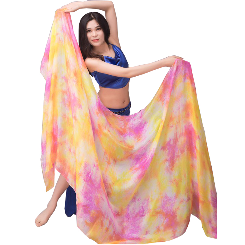 Ручной tie-dyed100 % Шелковая вуаль для танцовщиц ежедневно тайнинг опора