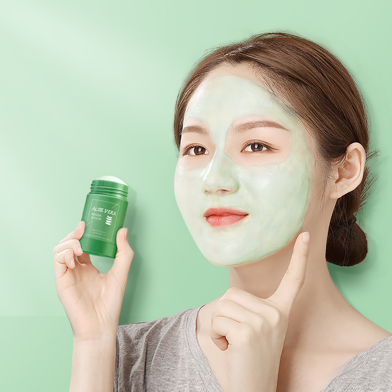 Private Label Natural Aloe Facial Stick Pore Refining Reduce Pores And Remove Acne Marks Aloe Green Tea Face Cleaning Mud Stick