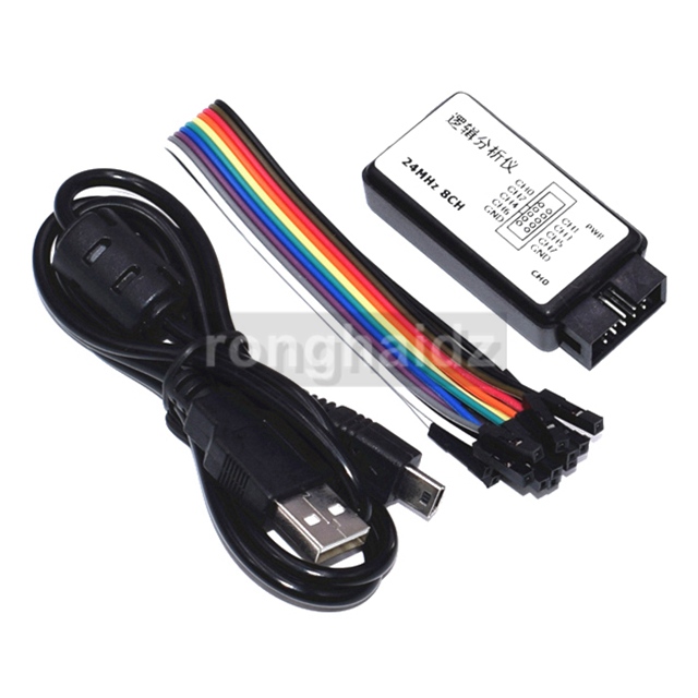 USB логический анализатор, портативный мини-анализатор SCM 24 МГц 8 каналов 24 м/секунды, инструмент отладки для ARM FPGA 24M 8CH USB логический анализатор