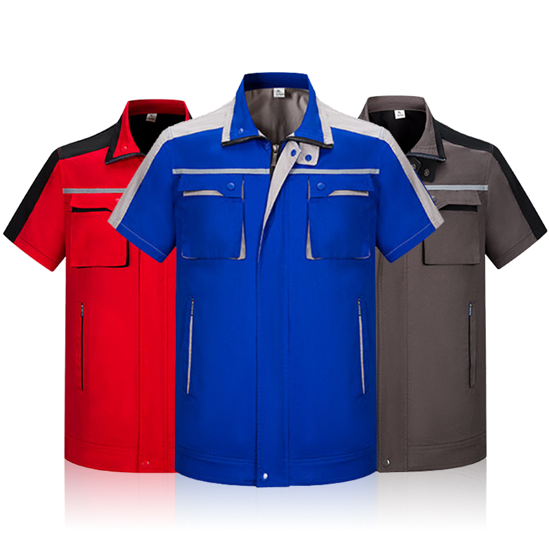Short Sleeve Overall Work Suit Work Clothes Uniform Cloth Coat Trousers Protection Construction Work Clothes