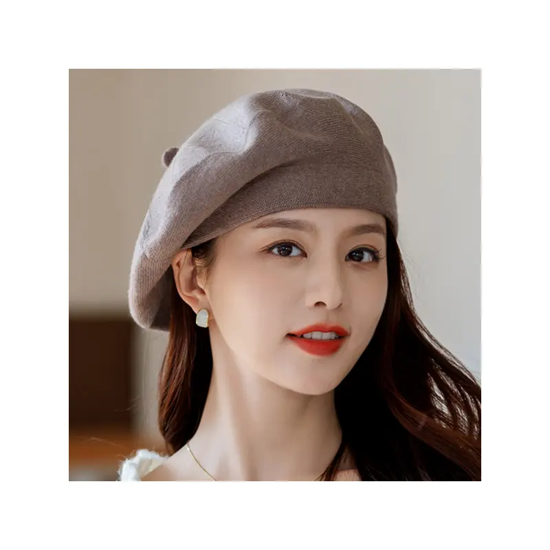 Women Beret French Artist Warm Wool Winter Hat Cap Vintage Plain Beret Hats Elegant Lady Winter Caps