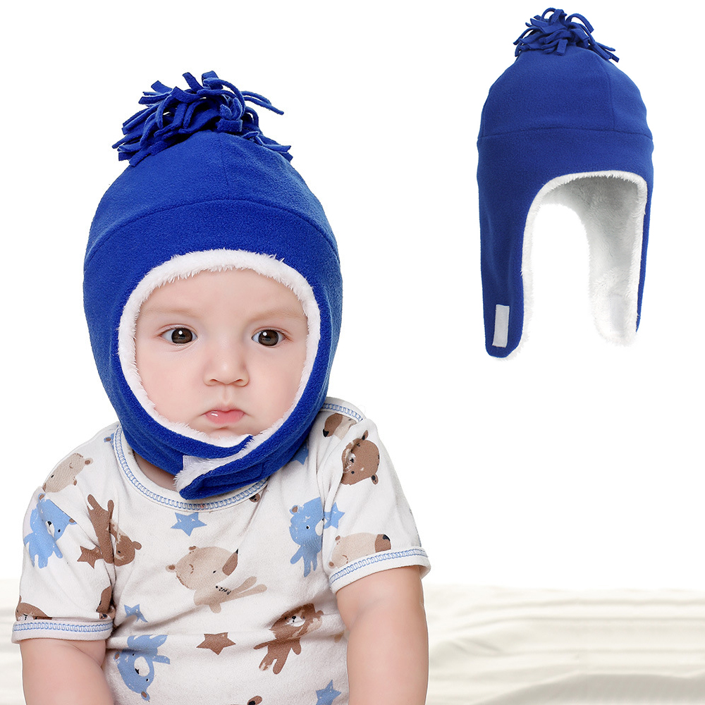 Winter warm baby hat polar fleece earflap beanie for baby toddlers