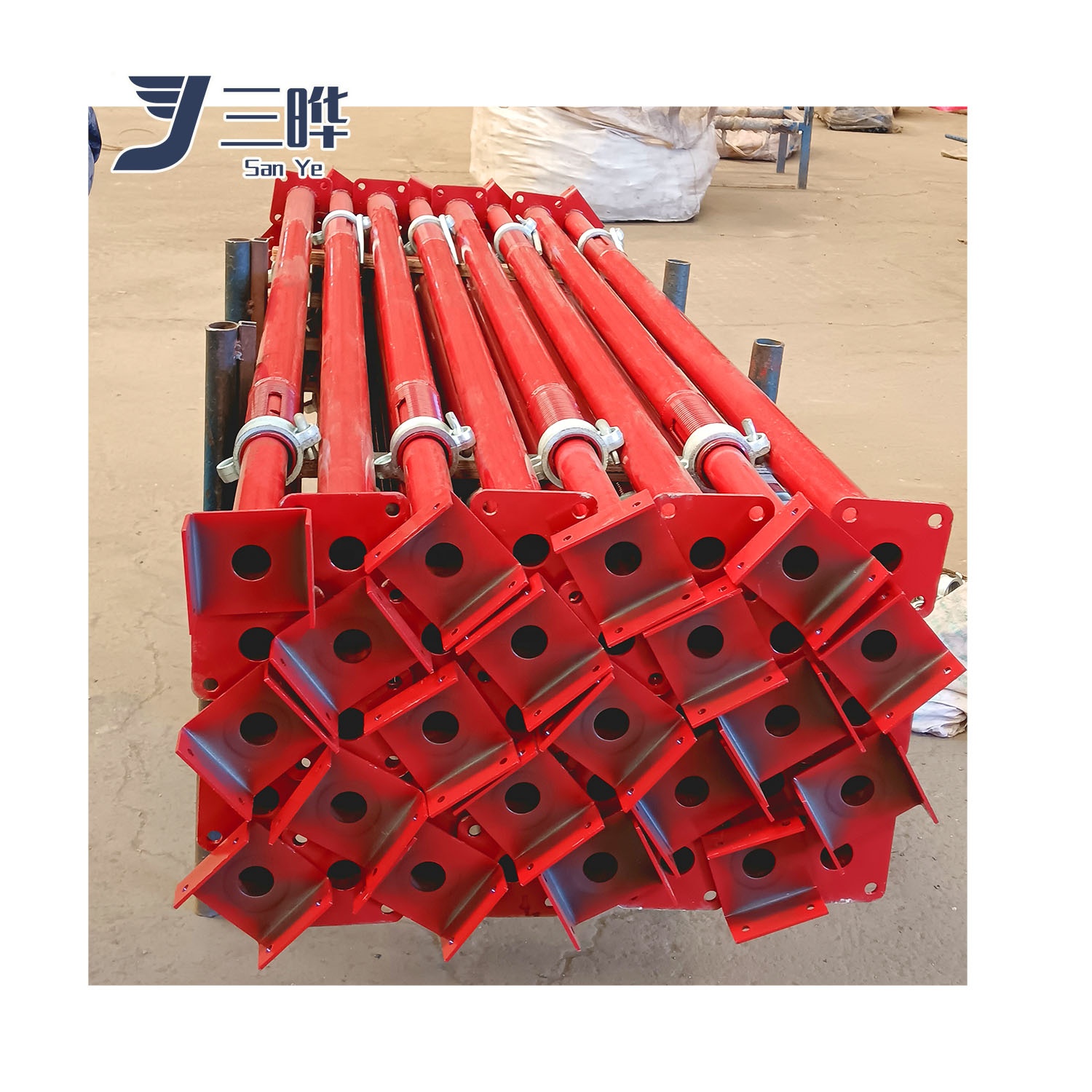 5/3.2m Middle Eastern Square/Flower Plated Painted Construction Light Duty Formwork Support Scaffolding Metal Shoring Steel Prop