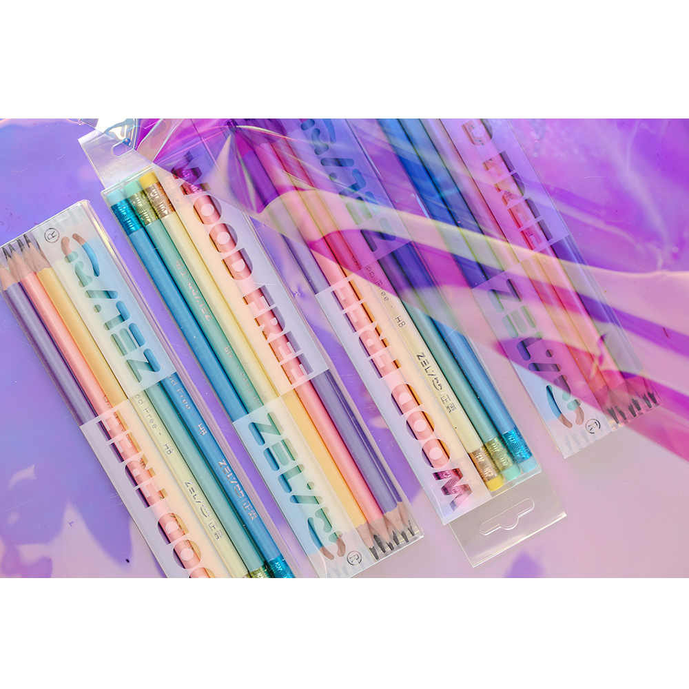 12 pcs round HB pencil with eraser for promotion PP box pack