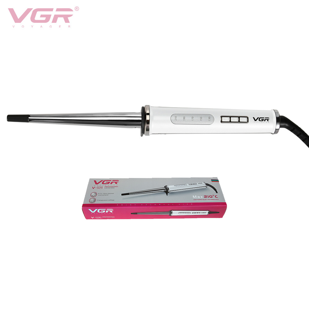 Vgr Electric Conical Curling Iron Ceramic Curling Iron Rod Omelet Rod Pear Head Large Curling Iron Wholesale V526