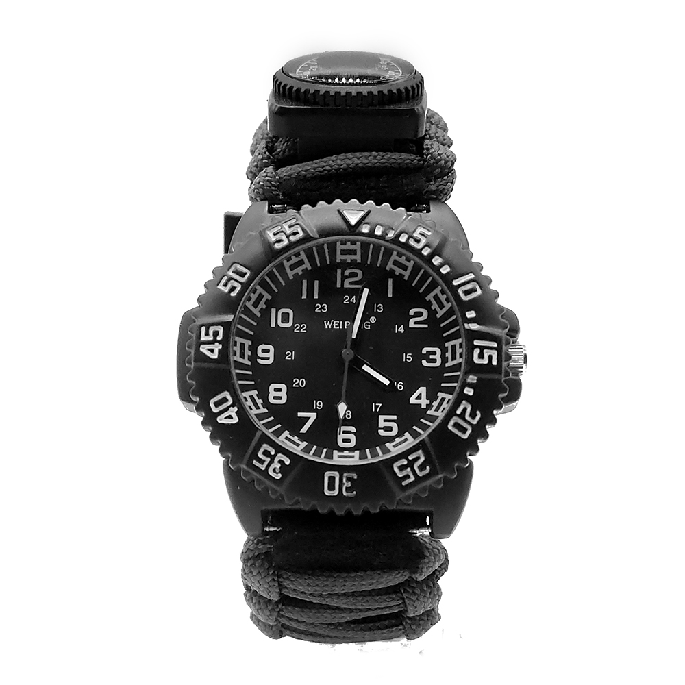 Custom Paracord Bracelet Multi Survival Watch Outdoor Survival Tools Whistle,Compass,Fire Starter For Camping,Climbing
