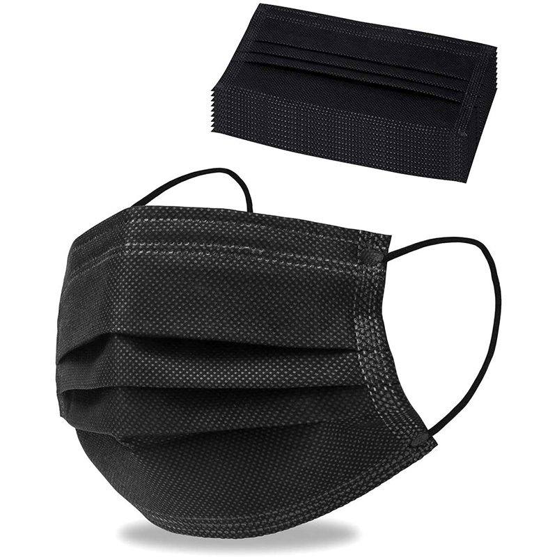 3 Ply disposable dust beauty face masks medical protection black mask
