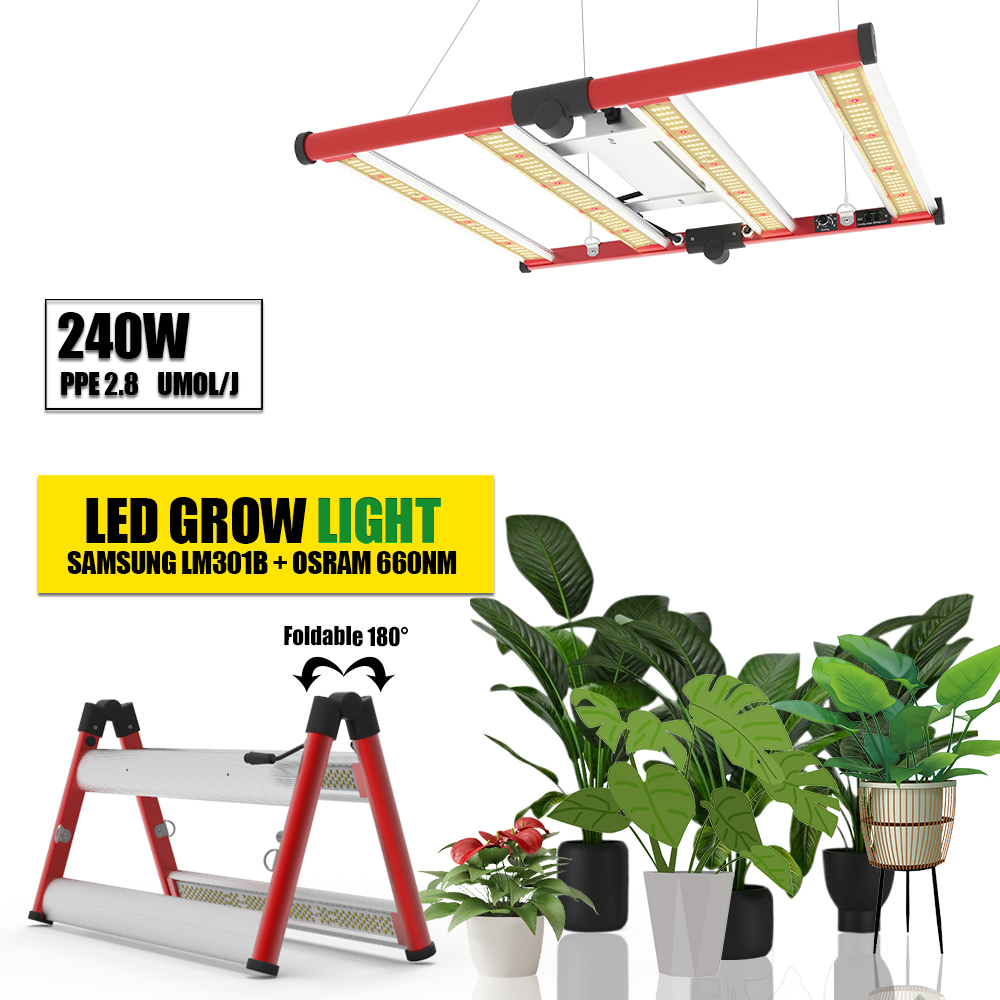 Aglex 240w светодиоидная лампа с регулируемой яркостью складной полный спектр аквариума свет бар привело растут 660nm с алюминиевым