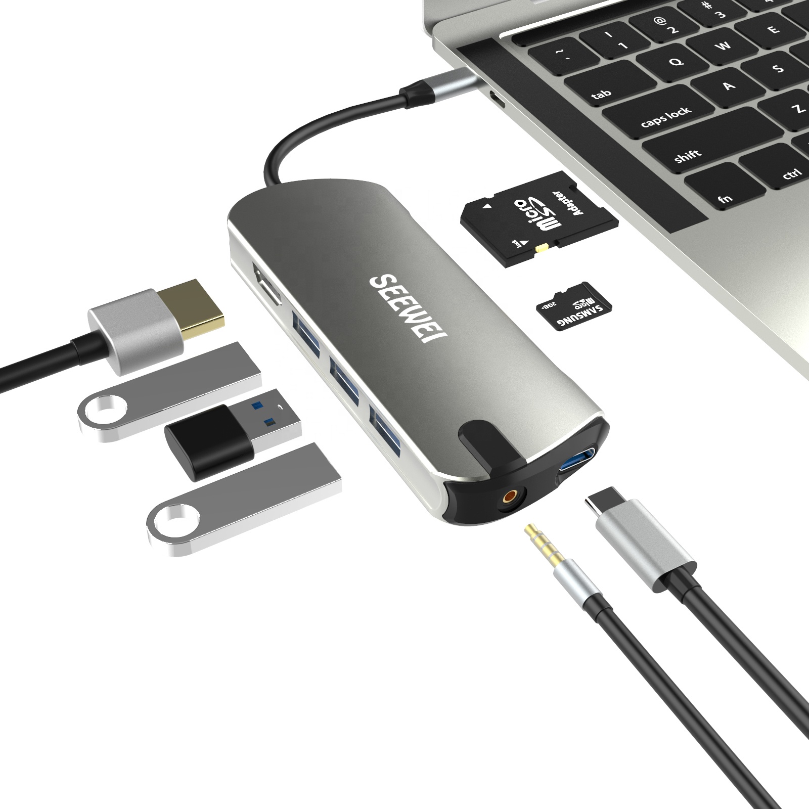 Док-станция BASIX OEM usb type-c с usb 3,0 + pd, зарядное устройство usb-c на usb-адаптер для surfacepro