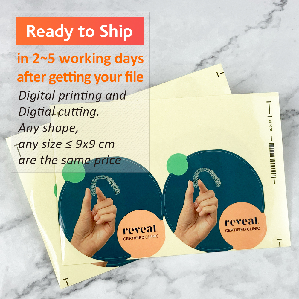 Cheap custom transparent sticker for hospital and clinic waterproof small MOQ matt or glossy lamination