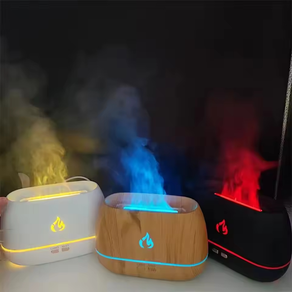 Flash Sale Ultrasonic Smart Cool Mist Led Simulation 3D Flame Essential Oils Scent Diffuser Air Humidifier