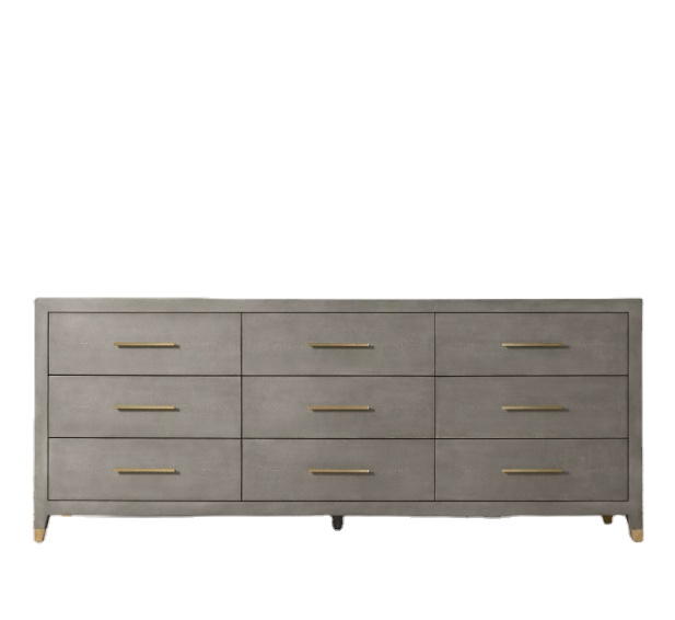 Modern Style Furniture Shagreen Wood Cabinet Chest of 9-Drawer Dresser Sideboard DH1320