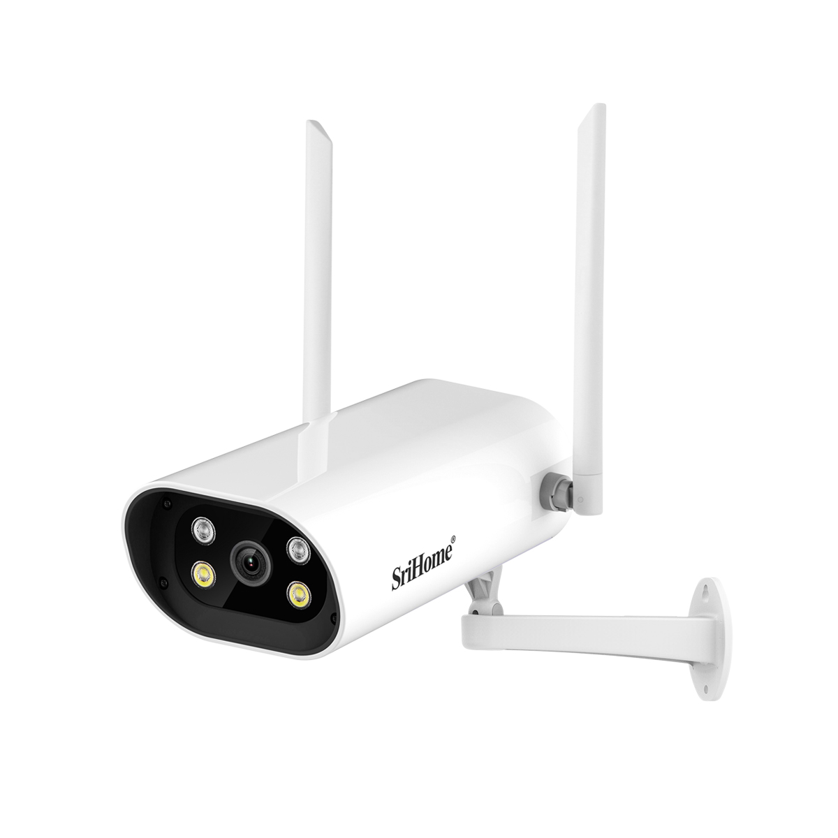 Srihome 4MP Открытый водонепроницаемый звездный свет Полный Цвет ночного видения Bullet камера, 2 м), двусторонняя аудиосвязь, 2,4G/5G двойной брендовый роутер wifi IP камера