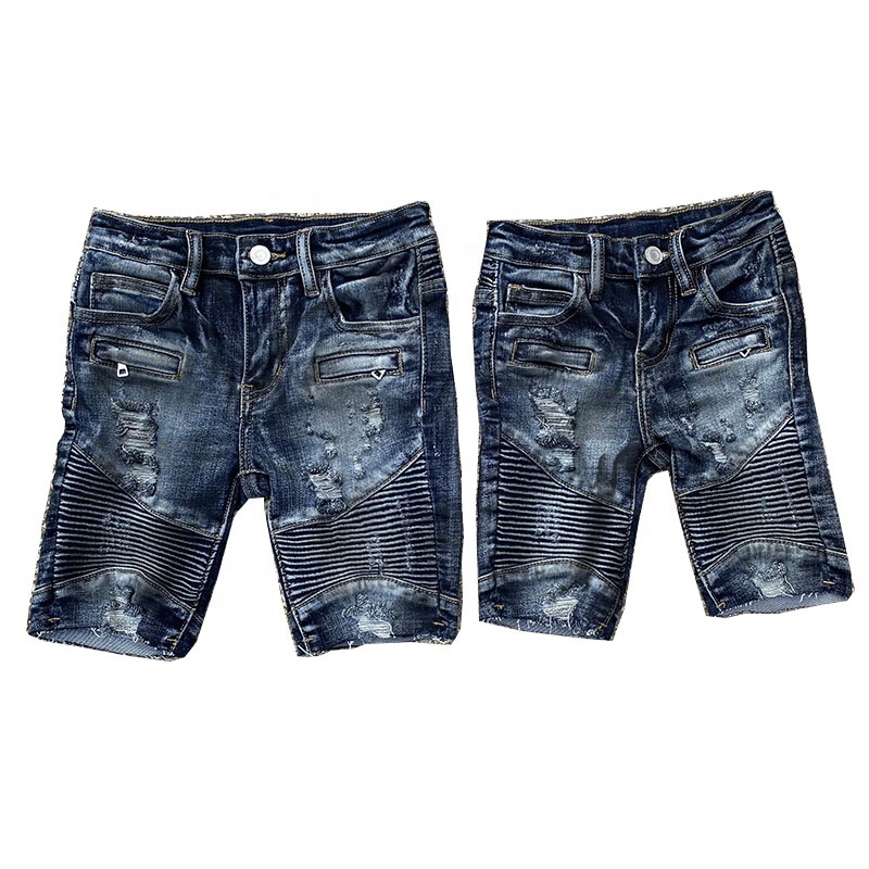 Детские джинсовые шорты Ready to ship, модная модель, детские джинсовые шорты, черные байкерские шорты