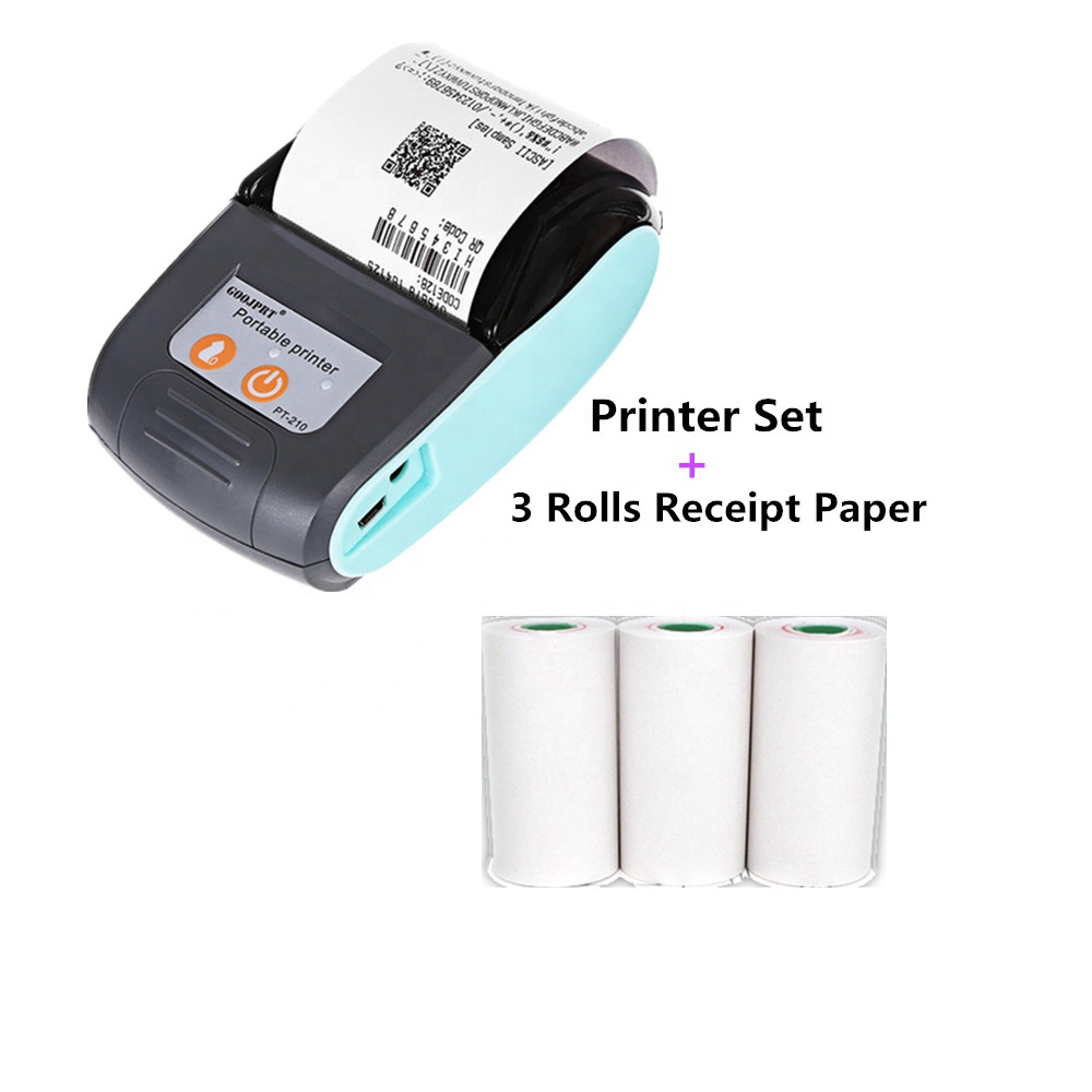 NEW GOOJPRT PT-210 mini 58mm Thermal Printer Portable Wireless Receipt Machine with Type-C Port for Android iOS WI