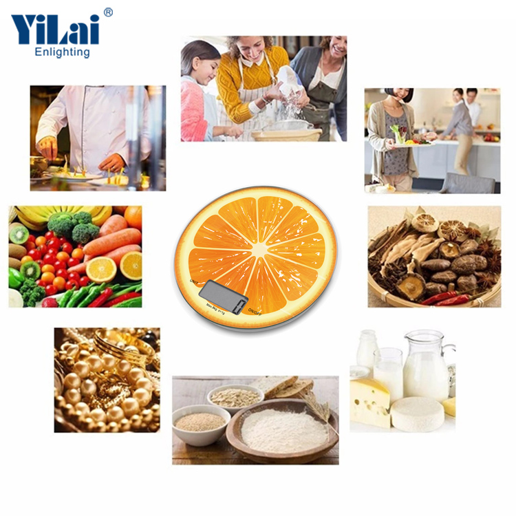 OEM/ODM service electronic digital 5kg rice weighing scale with round shape LCD display kitchen scale