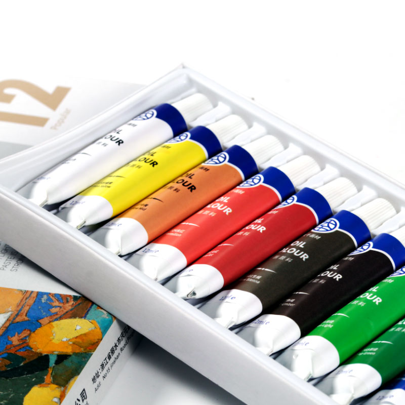 Hot sale beautiful colorful creative paint 12 colors 12 ml professional artist oil paint
