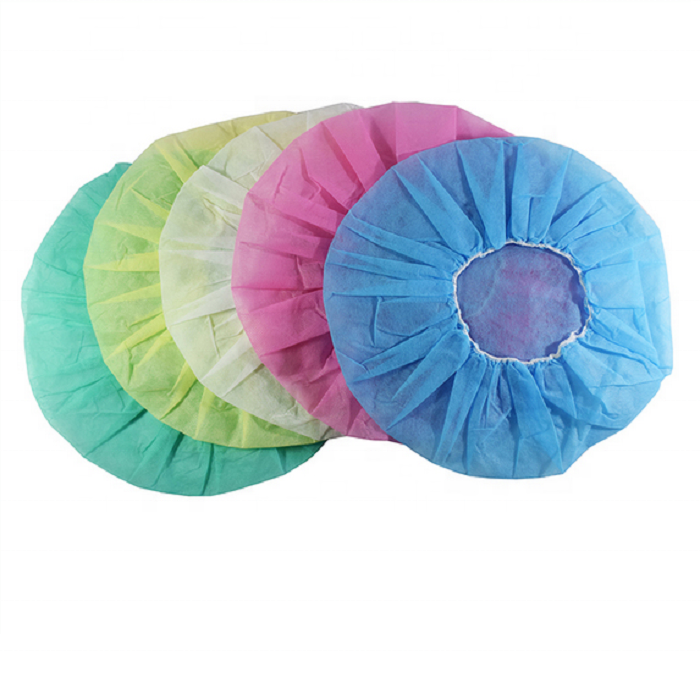 Hot Sale Disposable 12g 21'' Double elastic clip mob round Bouffant Caps Cheap PP Isolation Medical Hats Surgical Cap
