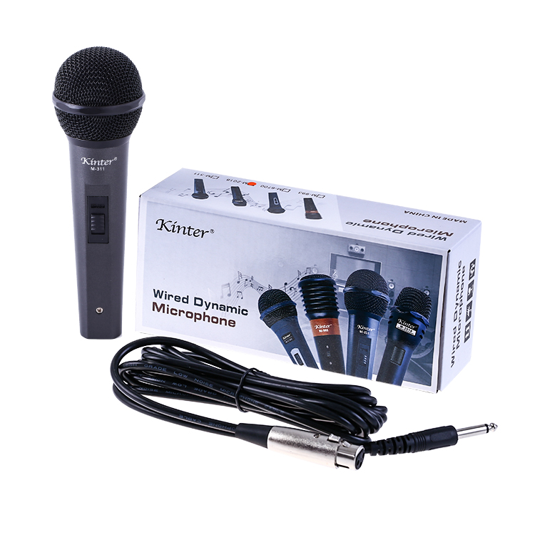 Kinter M-311 профессиональный проводной микрофон Динамический медный кабель мегафон чистый звук 6,5 мм разъем