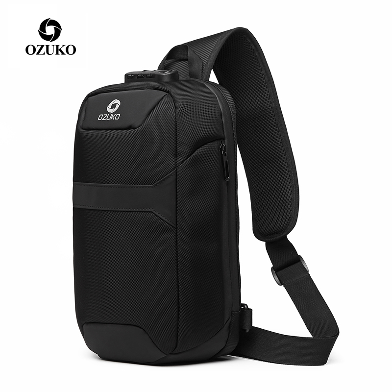 Ozuko 2020 Anti Thief Satchel Crossbody China Cross Outdoor Oem Chest Bags For Men Sling Bag With Usb Charging