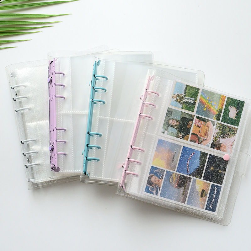 Цветной перезаряжаемый блокнот с 6 кольцами для Mini Instax Photocard коллекционный фотоальбом