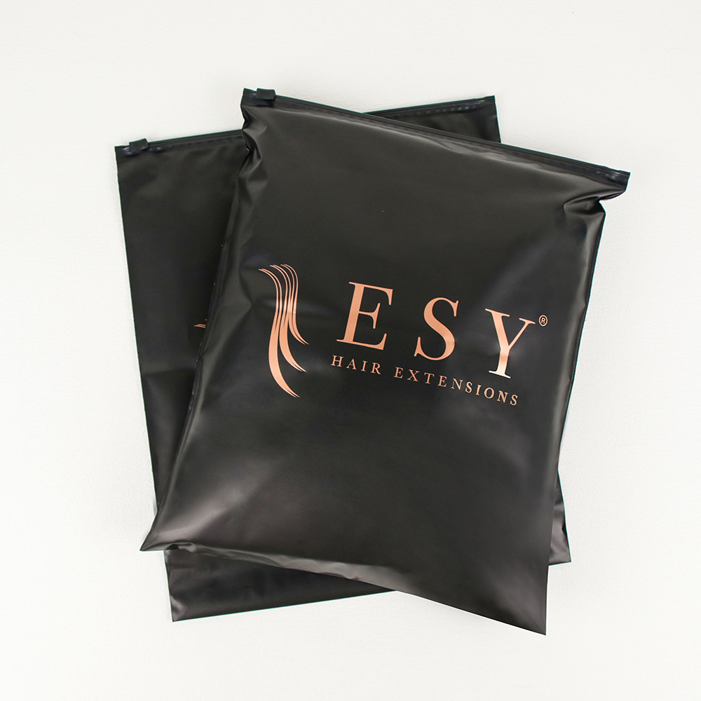 High Quality Custom design frost zipper Matte Black bag Slider ziplock Recyclable plastic for garment T Shirt Packing Storage