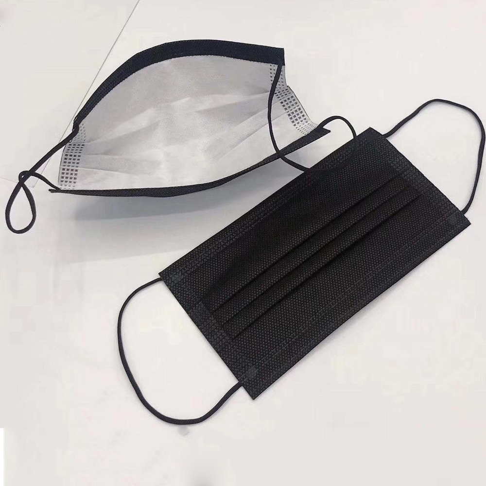 Anti-dust Face Mask Black Disposable Mask 50pcs/box 3 Plys Non woven Medical Face Mask Black Washable