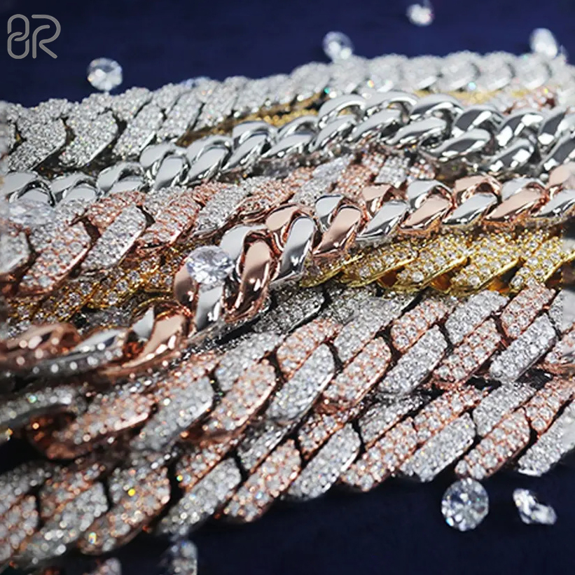 Роскошные кулон на заказ со льдом VVS Moissanite, кубинская цепочка с цепочкой в стиле хип-хоп, механические часы с сертификатом GRA