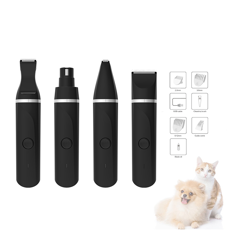 2021 New Design 4 in 1 series professional cordless pet dog hair clippers grooming set