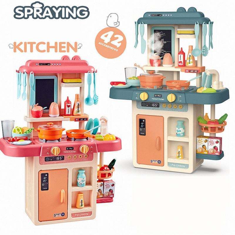 Pretend Play Kitchen Toys Accessories Cut Kitchen Food Toy Foods Kitchen Tableware Set Play House Cooking Toy for Kids Children