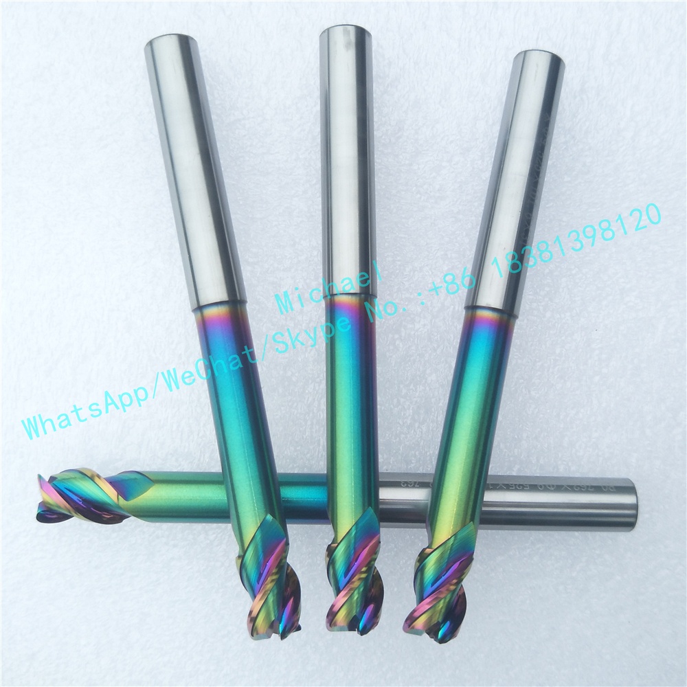 Фабрика-корректирующий фигуру, оптовые поставки от 3-Flute карбидовые концевые фрезы с снимает DLS напыление для алюминия