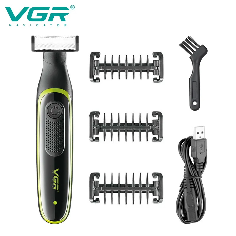 VGR V-017 one blade washable waterproof electric solo hybrid electric beard trimme shaver razor for men