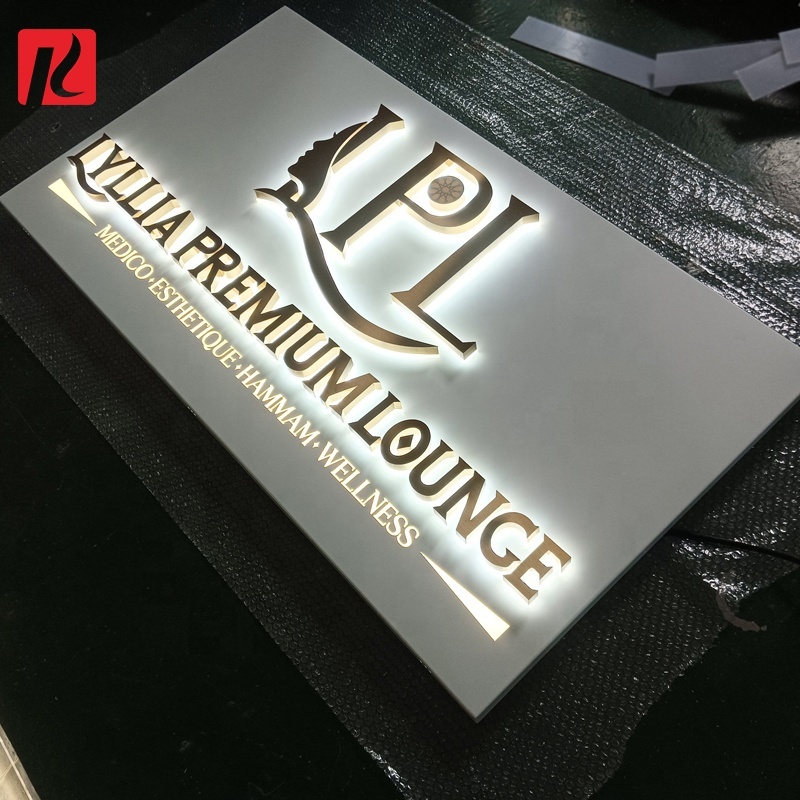 Kexian Custom Electronic Signs Bright Advertising Plate 3d LED Letter Sign Logo Board Gold Letters for Business