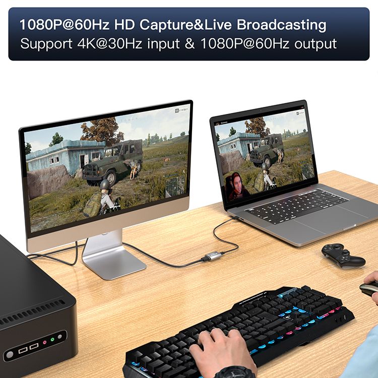 Карта захвата 4K Вход 1080P выход HDMI к Type-c Карта видеозахвата для прямой трансляции